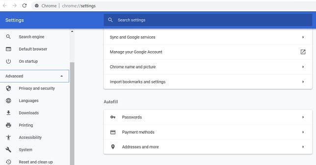 reset and cleanup browser settings